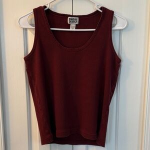Chico's Burgundy Ribbed Tank Top Chico’s size 1